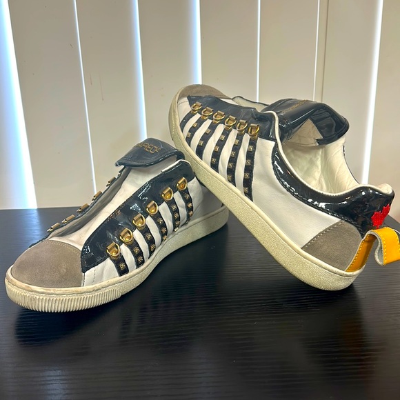 DSQUARED Shoes Dsquared Mens Leather Studded Sneakers Size 43 Poshmark